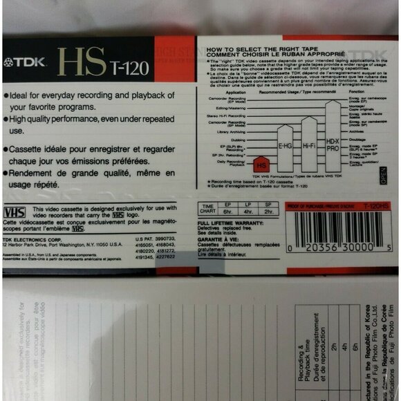VHS Blank Tape Lot 5 Sony T160 8hr Fuji TDK BASF 6hr T120 Maxell Silver Sealed - Picture 4 of 11